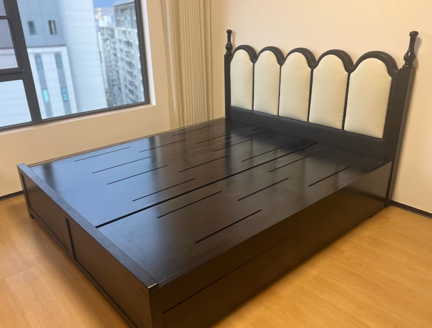 全友家居真皮床轻奢现代主卧大床头层牛皮双人床家具