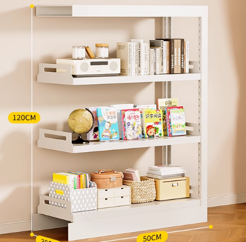 铁艺家用书架置物架儿童绘本收纳架客厅书柜铁架落地多层钢制货架