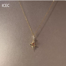 串珠拼接项链 圆面吊坠项链