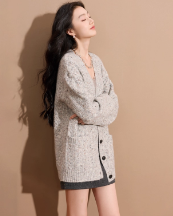 长袖针织衫春季独特设计感小众修身别致又甜又辣妹短款上衣