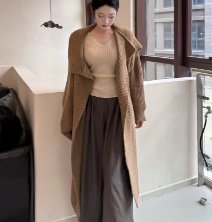 蜜桃系实穿开衫 早春显瘦开衫