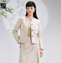 新款圆领纯色长袖短款复古高级感小众气质小香风外套女