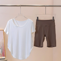 晴碧琳薄款户外运动套装女健身宽松显瘦瑜伽服短袖弹力速干衣跑步服