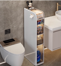 高端卫生间置物架落地浴室厕所夹缝收纳架窄马桶旁边储物架小架子