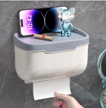 卫生间厕纸盒壁挂式纸巾盒免打孔防水厕所抽纸盒卫生纸卷纸置物架 